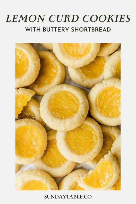 These lemon curd cookies are the best - they're bright, zesty, and so delicious! The shortbread is easy to make and has lemon sugar for even more citrusy flavor. And, we're using homemade lemon curd to make them extra gourmet. You can even bake them with gluten-free flour or store-bought lemon curd! These cookies are one of my go-tos for Christmas, spring holidays, parties, and more. If you're looking for a way to use lemon curd, definitely don't sleep on these lemon curd thumbprint cookies! Best Lemon Curd, Lemon Curd Cookies, Curd Cookies, Homemade Lemon Curd, Lemon Shortbread Cookies, Lemon Dessert, Brownies Cookies, Lemon Curd Recipe, Lemon Custard