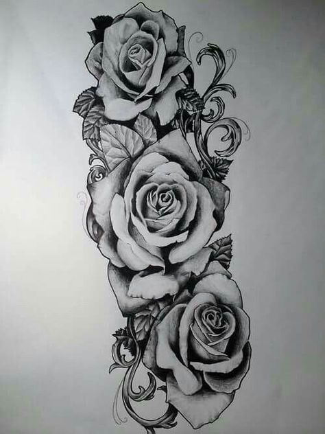 Sideways, lower back Forearm Rose Tattoo For Men, Rose Floral Tattoo Design, Dainty Flower Tattoos, Tato 3d, Rose Tattoo Sleeve, Rose Tattoos For Men, Sugar Skull Tattoos, Geniale Tattoos, Full Sleeve Tattoos