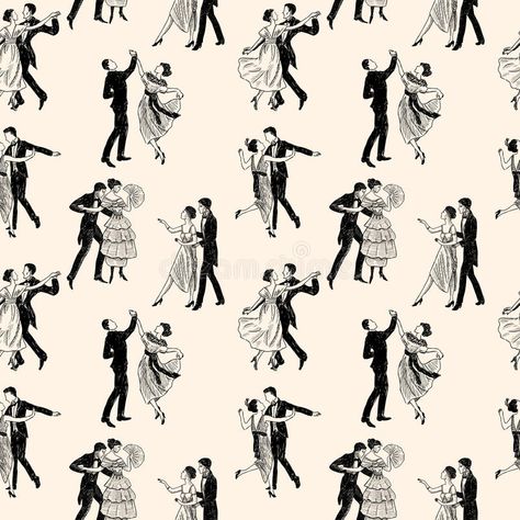 Pattern of the vintage dancing couples. Vector drawing of the dancing vintage pa #Sponsored , #PAID, #AFFILIATE, #vintage, #drawing, #pa, #dancing Dancing Couple Drawing, Couple Dancing Drawing, Dancing Partners, Dancing Reference, Dancing Sketch, Dancing Drawing, Vintage Dancing, Dancing Art, Wallpaper Wall Decor