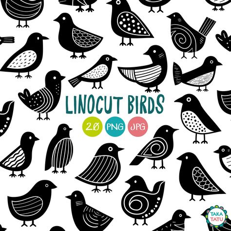 Simple Linocut Ideas, Beginner Linocut Designs, Potato Stamp Art, Linocut Birds, Bird Illustration Cute, Linocut Prints Ideas Simple, Linocut Prints Simple, Linocut Art Simple, Linocut Animals