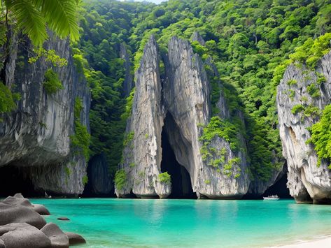 Discover Thailand's Beauty: Phi Phi Islands Phi Phi Islands, Inspiring Landscapes, Phi Phi Island, Awe Inspiring, Thailand, Beauty