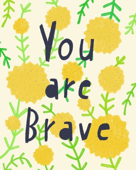 Bardot Brush on Instagram: “Yuko aka @honeyberrystudios said she created this piece for her new stationery collection that aims to inspire and celebrate vulnerability.…” Bardot Brush, Compliment Cards, Get Scared, Brave Quotes, Teacher Thank You Cards, Gift Subscription Boxes, Cute Funny Quotes, Stationery Collection, Encouragement Cards