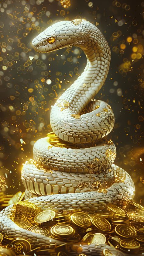 Ocean Creatures Art, Egypt Concept Art, Golden Snake, Animal Dress Up, Lucky Wallpaper, New Year Art, Snake Tattoo Design, Real Madrid Wallpapers, Madrid Wallpaper