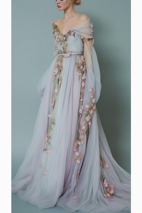 Ethereal Goddess Dress, Ethereal Fairy Dress, Fairytale Dresses Aesthetic, Faerie Gowns, Dreamy Dress Fairy Tales, Ethereal Gown Fairytale, Fantasy Ball Gowns, Ethereal Ball Gown, Fantasy Fairy Dress