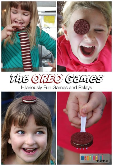 The Oreo Games - Hilariously Fun Games and Relays for Family Activity Time National Oreo Day, Oreo Ideas, Relay Games, Camp Games, Spy Party, Cookie Craft, Minute To Win, Cookie Games, Minute To Win It Games