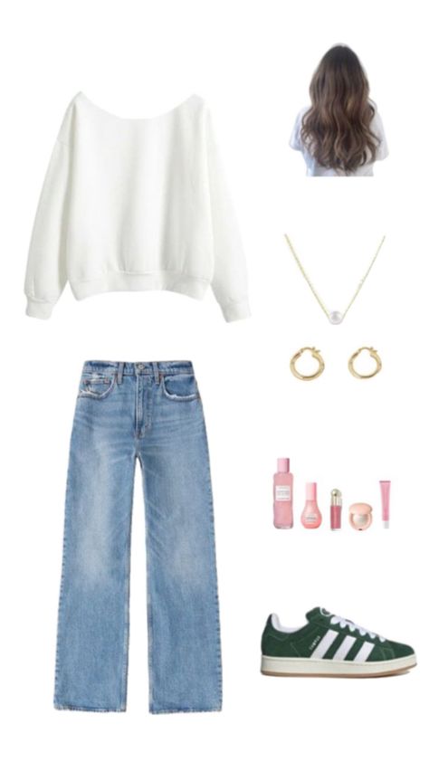 Sweatshirt - Target, jeans - H&M Not Enough Nelsons Outfits, H And M Outfits, H&m Outfits, Gap Sweater Outfit, Mom Jeans Aesthetic, Maddy Outfits, Minimalist Casual Outfit, Cutesy Outfits, Target Outfits