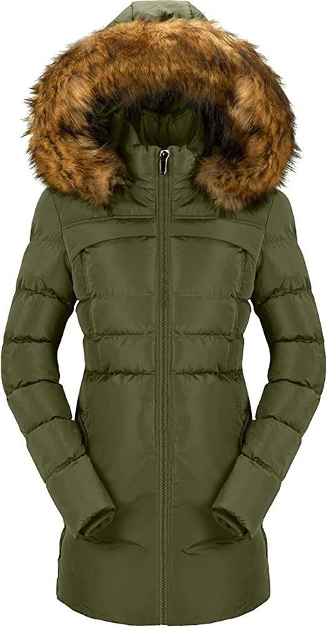 Love the color--they also have a bunch of other colors. Fur food. so pretty. Use link to buy Puffer Coat With Fur, Jacket With Fur Hood, Hood Fashion, Winter Puffer Coat, Fur Hood Jacket, Jacket With Fur, Winter Puffer, Fur Hood Coat, Rock Creek