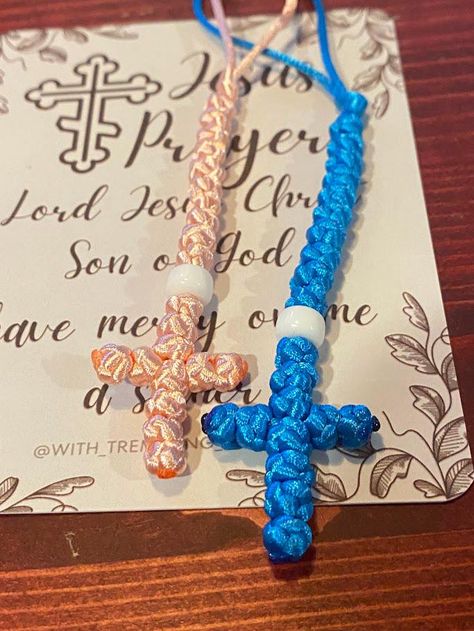 Single-Decade Rosary Style Prayer Rope by WithTremblingHands on Etsy Knotted Rosary, Pray For Them, Personalized Rosary, Decade Rosary, How To Make Rope, Orthodox Christianity, A Prayer, Prayer Beads, Rosary