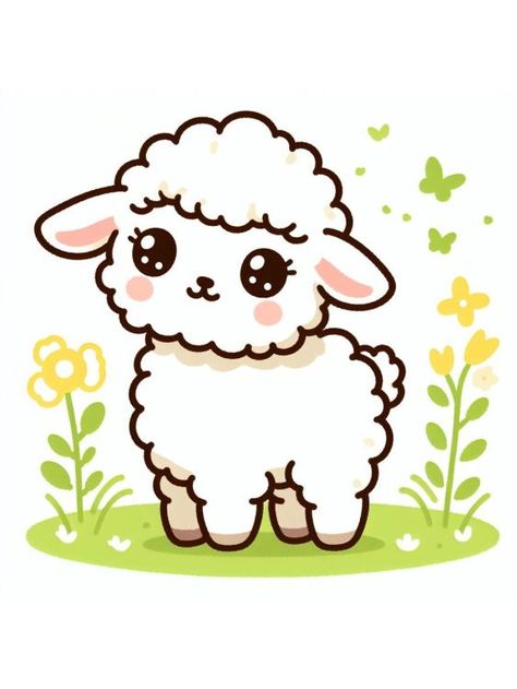 Easter-drawing-idea-baby-lamb_5bbd233f-b45a-4097-aaab-ff1330e1fe60 Easy Easter Drawings, Easter Drawings Ideas, Cute And Easy Drawing Ideas, Easter Drawing Ideas, Sheep Doodle, Lamb Drawing, Easter Drawing, Cartoon Lamb, Easter Drawings