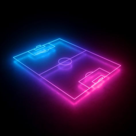 Neon soccer field scheme Premium Photo | Premium Photo #Freepik #photo #line #football #soccer #glow Neon Light Background, Football Lines, Kids Bedroom Furniture Design, Pineapple Wallpaper, Football Workouts, Galaxy Wallpaper Iphone, New Retro Wave, Neon Logo, Soccer Motivation