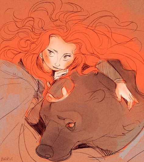 Brave sketch by Barukurii on DeviantArt Tattoo Disney, Disney Brave, Merida Brave, Disney Princess Art, Disney Tattoos, Disney Fan Art, Disney And Dreamworks, Disney Drawings, Disney Animation