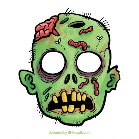 Máscara do dia das bruxas zombi desenhad... | Premium Vector #Freepik #vector #festa Halloween Zombie Mask, Printable Halloween Masks, Zombie Drawings, Zombie Cartoon, Arte Zombie, Zombie Mask, Zombie Face, Zombie Head, Mascaras Halloween