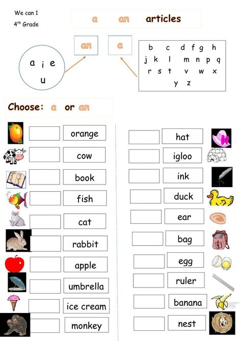 A - An Articles A And An Worksheets Kids, A An Worksheet, Writing Practice For Kids, Articles Worksheet, Free Printable Alphabet Worksheets, Printable Alphabet Worksheets, Personal Essay, English Grammar For Kids, Writing An Article