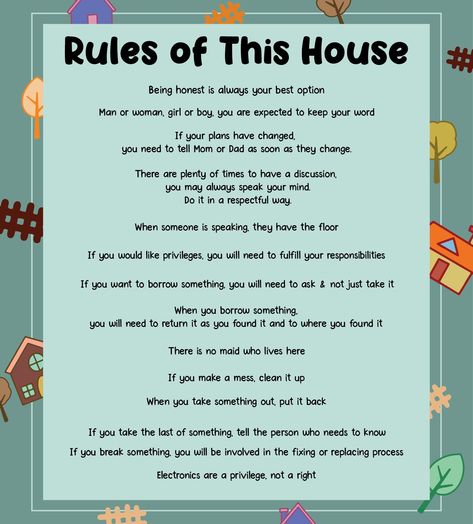 Family Rules And Consequences For Teenagers, After School Rules Printable, Rules For Teens At Home, Household Rules For Kids, House Rules For Adult Children, House Rules For Roommates Apartments, Housemate Rules, Homeschool Rules Printable, Home Rules For Kids