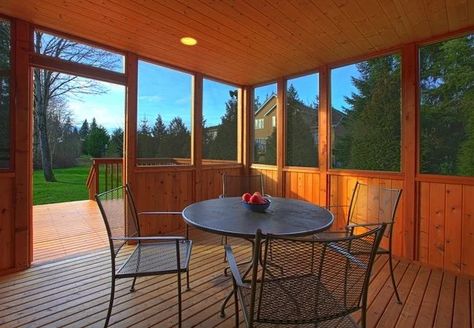 Screened In Porch Cost, Cleaning Window Screens, Enclosed Decks, Enclosed Patio Ideas, Screened Porch Designs, Screened In Deck, Enclosed Porches, Patio Enclosures, Deck Porch