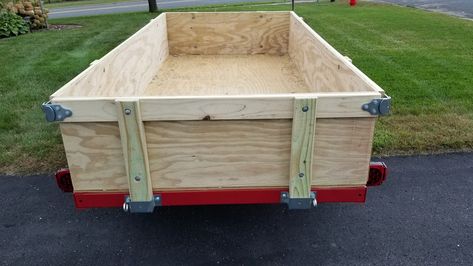 Harbor Freight Folding Trailer Box with Removable Sides - Third Stall Woodworking Harbor Freight Folding Trailer, Utility Trailer Upgrades, Folding Utility Trailer, Steel Roof Panels, Popup Camper Remodel, Cargo Trailer Camper, Kayak Trailer, Atv Trailers, Trailer Diy