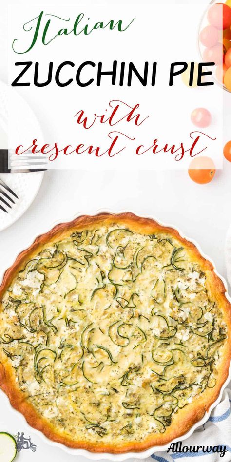 Need dinner on the table in a snap? This Italian zucchini pie is about to become your go-to recipe! Quick, easy, and bursting with flavors, it's the perfect option for busy nights when you crave something tasty. Zucchini Onion Pie Recipe, Crescent Roll Pastry, Zucchini And Onions, Baked Spaghetti Pie, Zucchini Pie Recipes, Sausage Pie, Italian Zucchini, Vegetarian Pie, Easy Vegetables