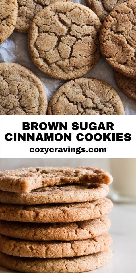 Brown Sugar Cinnamon Cookies, Sugar Cinnamon Cookies, Cinnamon Cookie Recipe, Cinnamon Sugar Cookies Recipe, Cinnamon Cookies Recipes, Brown Sugar Cookie Recipe, Cinnamon Sugar Cookies, Winter Baking, Brown Sugar Cookies