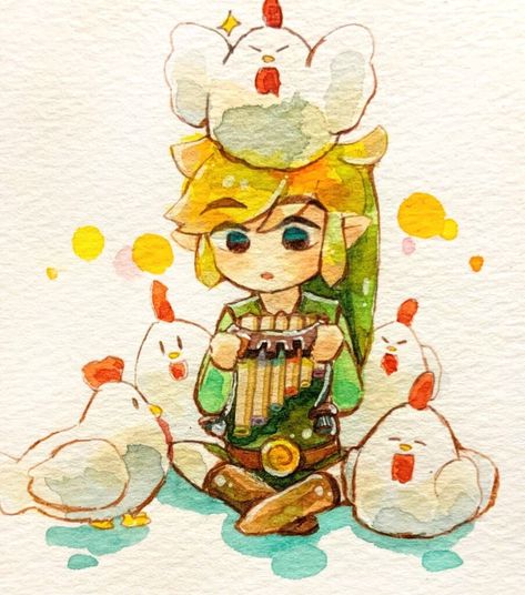 Cute Zelda Art, Legend Of Zelda Painting, Zelda Painting, Spirit Tracks, Zelda Drawing, Zelda Anime, Toon Link, Nintendo Fan Art, Oc Drawings