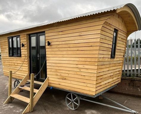 Shower With Glass Panel, Shepherds Hut For Sale, Kitchen Sink Units, Shed Tiny Home, Small Cabin Plans, Shed Of The Year, Engineered Oak Flooring, Sink Units, Shepherds Hut