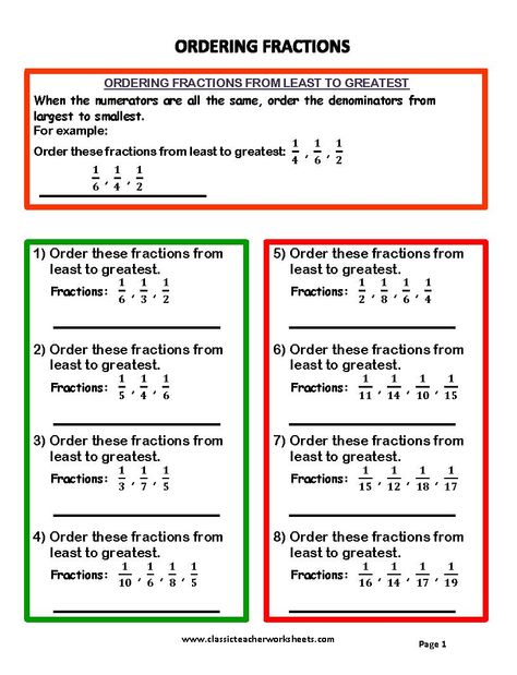 Check out our collection of Math Worksheets at classicteacherworksheets.com! Worksheet: Fractions – Ordering Fractions from Least to Greatest. Answer Key on our website. Order Fractions From Least To Greatest, Ordering Fractions Worksheet, Third Grade Fractions Worksheets, Math Reference Sheet, Ordering Fractions, 3rd Grade Fractions, Maths Worksheet, Learning Mathematics, Basic Math Skills