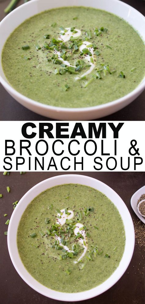 Soup With Greek Yogurt, Vegan Spinach Soup, Healthy Broccoli Soup, Cream Of Spinach Soup, Spinach Soup Healthy, Creamy Spinach Soup, Soup Spinach, Spinach Healthy, Spinach Soup Recipe