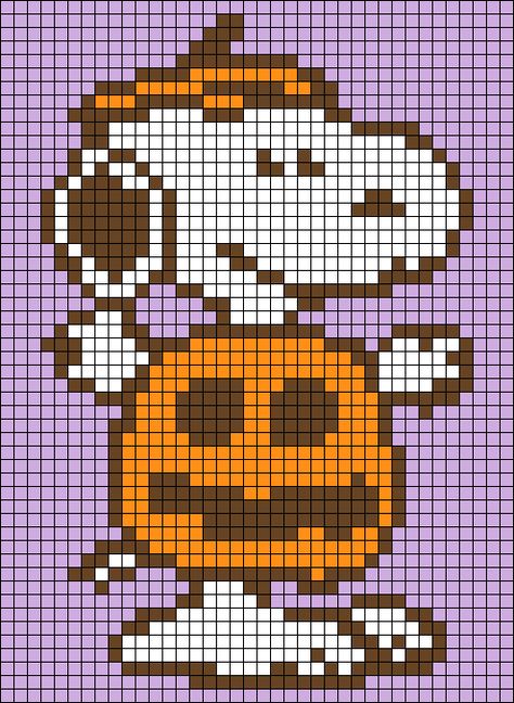 Alpha pattern #134246 variation #317251 Halloween Snoopy Alpha Pattern, Spooky Alpha Pattern, Snoopy Alpha Pattern, Halloween Alpha Pattern, Alpha Grid, Crochet Templates, Crochet Tapestries, Halloween Costume Dog, Cottagecore Crafts