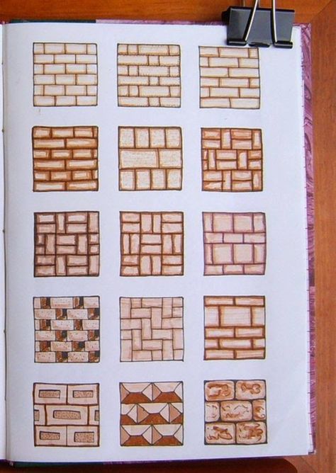 Brick Pattern Drawing, Geometric Doodles, Interior Design Sketchbook, Landscape Design Drawings, Architecture Drawing Sketchbooks, Furniture Design Sketches, Landscape Architecture Drawing, Perspective Drawing Architecture, Architecture Drawing Plan