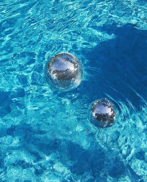 Disco balls in the pool Summer Disco Aesthetic, Miami Pool Party Aesthetic, Summertime Playlist Cover, Summer 2024 Playlist Cover, Pool Playlist Covers, Disco Ball Pool Float, Aesthetic Summer Playlist Covers, Playlist Covers Beach, Summer Aesthetic Playlist Cover