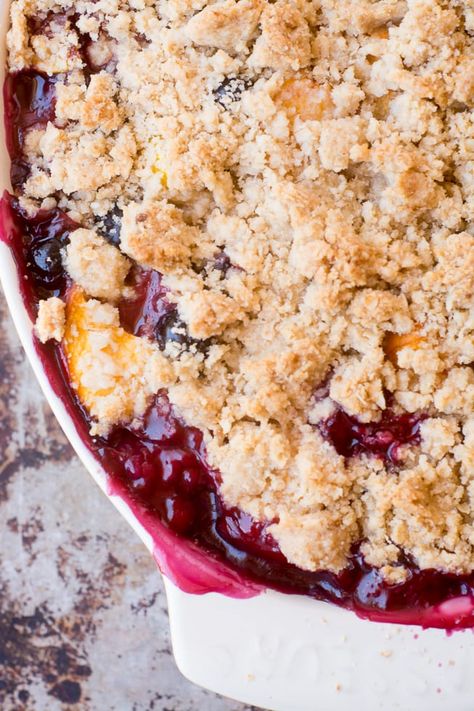 Summer Jumble Fruit Crumble | The View from Great Island Fruit Crumble Recipe, Easy Summer Dessert, Sweet Dumplings, Fruit Crumble, Fruit Crisp, Fruit Cobbler, Baked Fruit, Crumble Recipe, Easy Summer Desserts