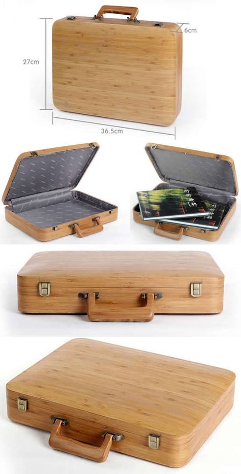 Wooden Clutch, Wood Bag, Woodworking Desk, Organizer Office, Wooden Bag, Designer Clutch Bags, Bamboo Bag, Diy Holz, Teds Woodworking