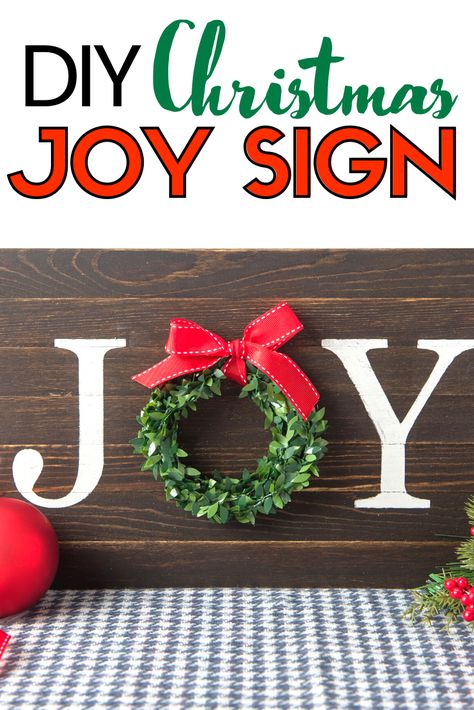 This DIY Joy Wood Sign for Christmas is so easy for anyone to do! It's a great Christmas Decor project to do on a budget. Diy Wooden Signs, Diy For Christmas, Signs For Christmas, Wood Sign Diy, Unique Christmas Gifts Diy, Christmas Boutique, Christmas Party Crafts, Diy Joy, Gifts 2022