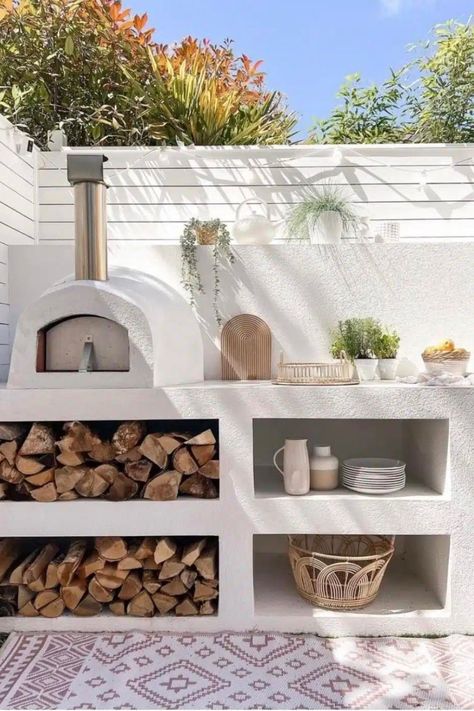 Portugal Garden, Outdoor Bbq Area, Outdoor Barbeque, Outdoor Bbq Kitchen, Outdoor Kitchen Ideas, Outdoor Pizza Oven, Backyard Kitchen, Pizza Oven Outdoor, Outdoor Kitchen Patio