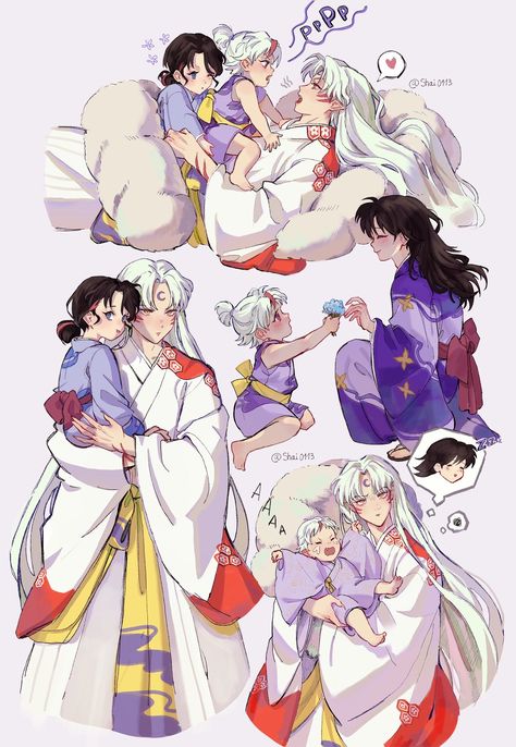 Inuyasha Funny, Rin And Sesshomaru, Seshomaru Y Rin, Inuyasha And Sesshomaru, Inuyasha Fan Art, Kagome And Inuyasha, Drawing Challenge, Inuyasha, Handsome Anime Guys