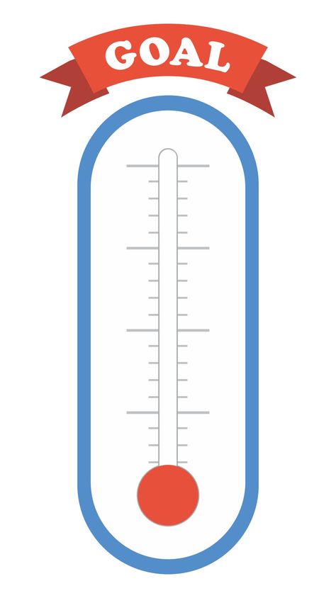 Blank Thermometer Printable, Thermometer Goal Chart, Progress Charts For Students, Goal Thermometer Printable, Goal Tracker Thermometer, Thermometer Printable, Fundraising Thermometer Templates, Goal Thermometer Templates, Feelings Thermometer