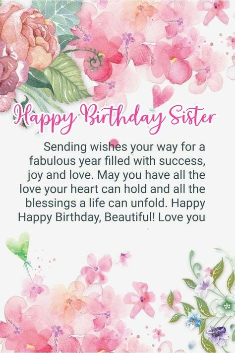 Happy Birthday Sister Messages, Happy Birthday Sister Wishes, Blessed Birthday Wishes, Birthday Quotes For Aunt, Sister Sayings, Sister Birthday Card Funny, Spiritual Birthday Wishes, Meaningful Birthday Wishes, Spiritual Birthday