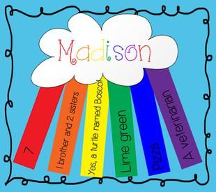 {All About Me Rainbow} First Day of School Activity All About Me Rainbow, Preschool All About Me, All About Me Theme, Portfolio Kindergarten, First Day Activities, All About Me Preschool, All About Me Activities, First Days Of School, Beginning Of School Year