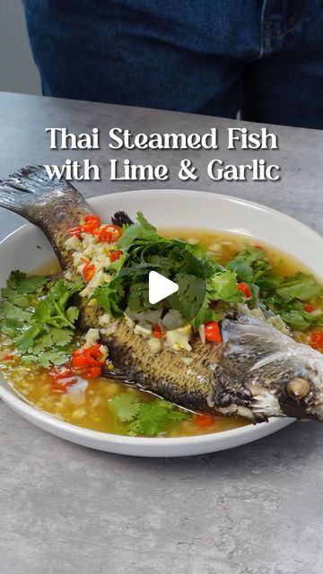 Thai Steamed Fish Recipe, Thai Fish Recipes, Steam Fish Recipe, Thai Steamed Fish, Thai Fish Recipe, Steamed Recipes, Sea Bass Recipe, Steamed Fish Recipes, Steam Fish