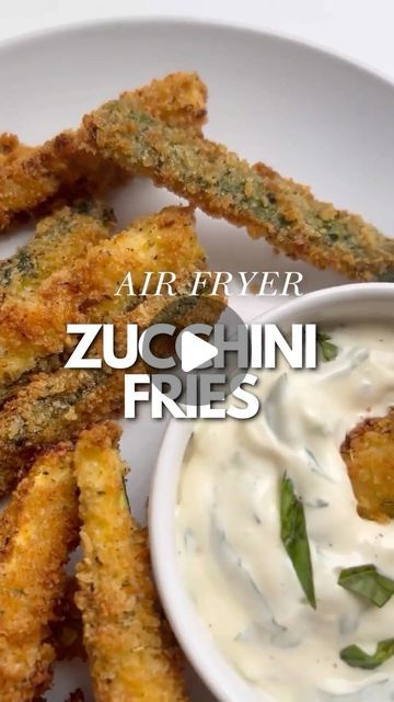 Food Blogger • Kelley Simmons on Instagram: "Guilt-Free Air Fryer Zucchini Fries! 🍟 

Crispy, healthy, and oh-so-delicious, these zucchini slices are coated in a Parmesan breadcrumb blend and air-fried to perfection. 😋 

Prepare to be amazed by the CRUNCH! 🤯 

Don’t forget to dip in our homemade basil mayo for the ultimate flavor experience. 🌿

Make them yourself & follow the link: https://chefsavvy.com/air-fryer-zucchini-fries/

Follow Chef Savvy for more Healthy Snack Recipes!🥒

#ZucchiniFries #HealthyEats #AirFryerRecipes #CrispyFries #HealthySnackIdeas" Air Fryer Zucchini Fries, Basil Mayo, Air Fryer Zucchini, Chef Savvy, Fresh Zucchini, Zucchini Slice, Zucchini Fries, French Fry, Good Healthy Snacks