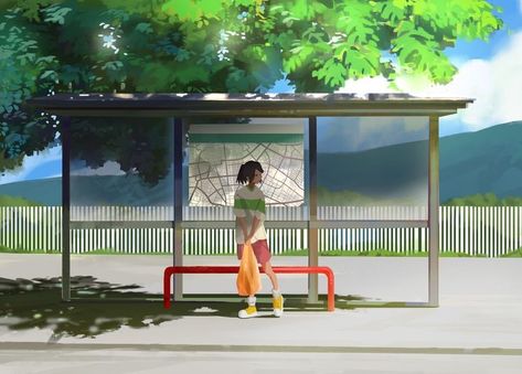 Abandoned Station, Concept Artist Portfolio, Glow In Dark Party, Studio Ghibli Fanart, Chihiro Y Haku, Sky Anime, Concept Art Tutorial, Anime Drawing Books, Scenery Background