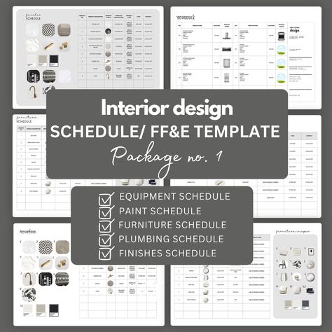 Interior Design Schedule template, fully editable with canva, fixture, finishes, furniture, equipment, paint, plumbing schedule template Paint Schedule Template, Furniture Schedule Interior Design, Business Logo Fonts, Font Psychology, Site Work, Clean Fonts, Business Fonts, Minimalist Font, Schedule Templates