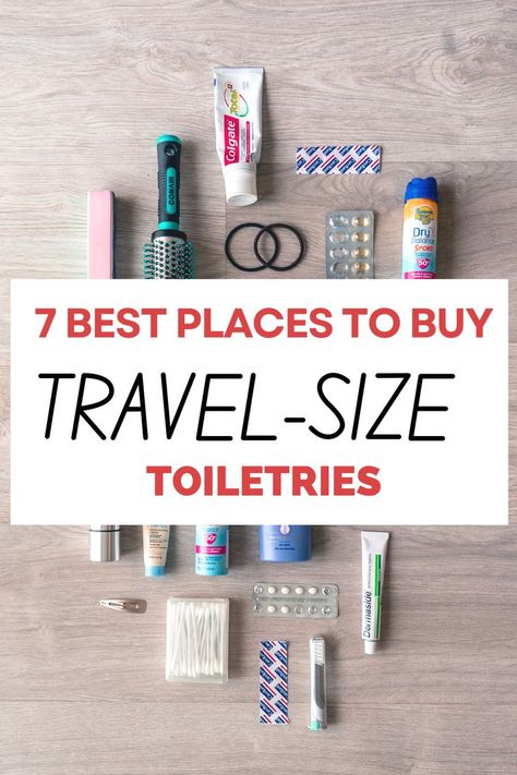 Where are the best place to buy travel size toiletries? Here are the best stores to buy travel size toiletries. Travel size items are great to pack in your carry on or other luggages to pack lightly. The article also lists out what to pack in your toiletry bag for your next trip! Toiletries List Packing, Toiletries List, Packing Toiletries, Travel Size Items, Travel Size Toiletries, Packing Tips For Travel, Travel Toiletries, Toiletry Bag Travel, Travel Items