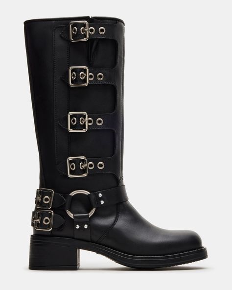 STEVE MADDEN New Rocky Black Leather Women Boots Thrift Inspo, Summer Wardrobe Staples, Boo Basket, Engineer Boots, Waterproof Sneakers, I'm Broke, An Engineer, Hot Heels, Christmas Inspo