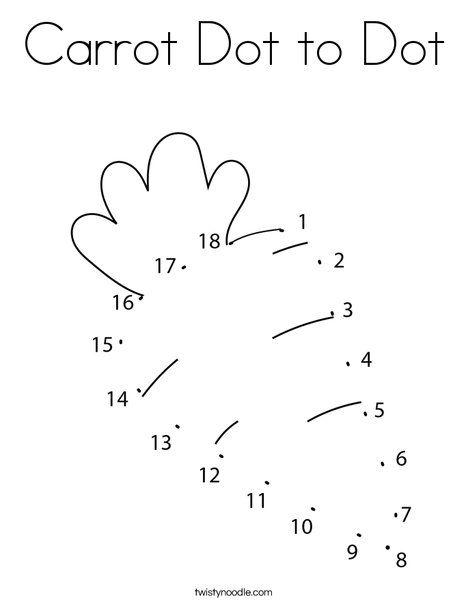 Carrot Dot to Dot Coloring Page - Twisty Noodle Dot To Dot Worksheets Preschool, Dot To Dot Printables, Kids Worksheet, Twisty Noodle, Alphabet Worksheets Kindergarten, Preschool Tracing, Dot Worksheets, Coloring Activities, Kids Worksheets