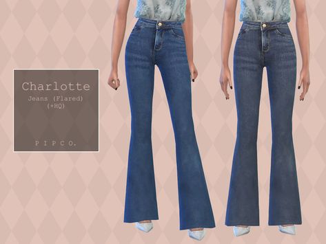 Sims 4 Flared Pants, Sims 4 Cc Clothes, Sims 4 Tsr, Cottagecore Clothes, Jeans Flared, Sims 4 Cc Folder, Cold Weather Outfit, Sims 4 Teen, Sims 4 Dresses