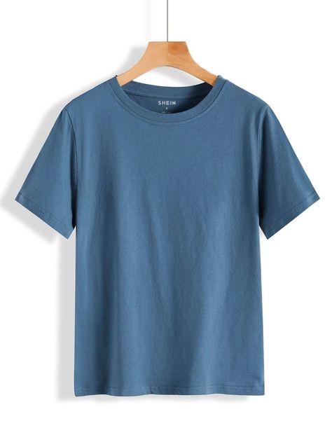 Plain Blue T Shirt, Plain Tee Shirts, T Shirt Png, Shirt Template, Blue Tee, Plain Tshirt, Womens Basic, Women T Shirts, Navy Shirt