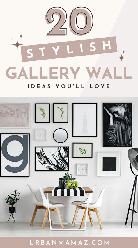 Modern Wall Collage Ideas Living Room, Modern Glam Gallery Wall, Elevated Gallery Wall, Office Gallery Wall Ideas Work Spaces, Picture Gallery Wall Living Room, Gallery Wall Inspiration Living Room, Wedding Gallery Wall Ideas, Modern Gallery Wall Ideas, Diy Wall Collage Ideas