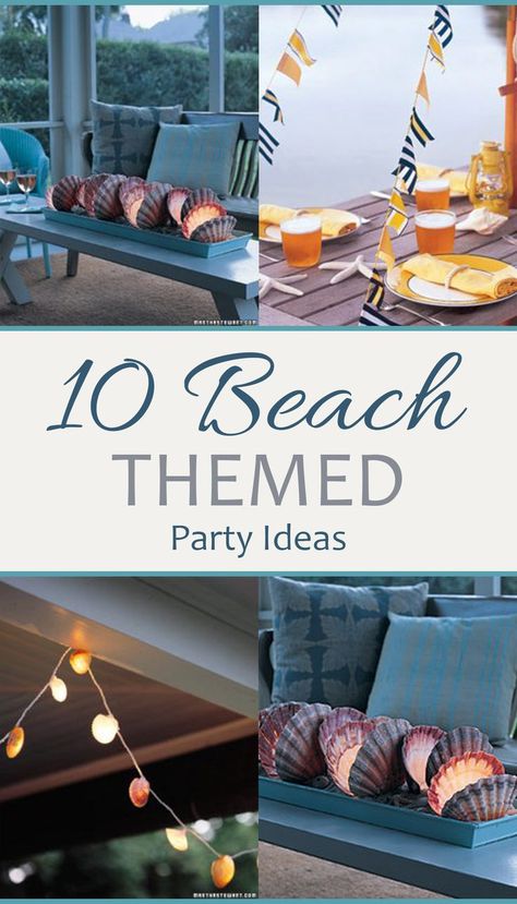 Beach Themed Party Ideas, Beach Party Ideas, Coastal Parties, Outdoor Party Tips and Tricks, How to Throw a Party, Party Hacks, Party Decor Ideas, Popular Pin Coastal Theme Party, Indoor Beach Party, Beach Theme Birthday Party, Beachy Cottage, Beach Theme Birthday, Indoor Beach, Themed Party Ideas, Picnic Plates, Friday Funday