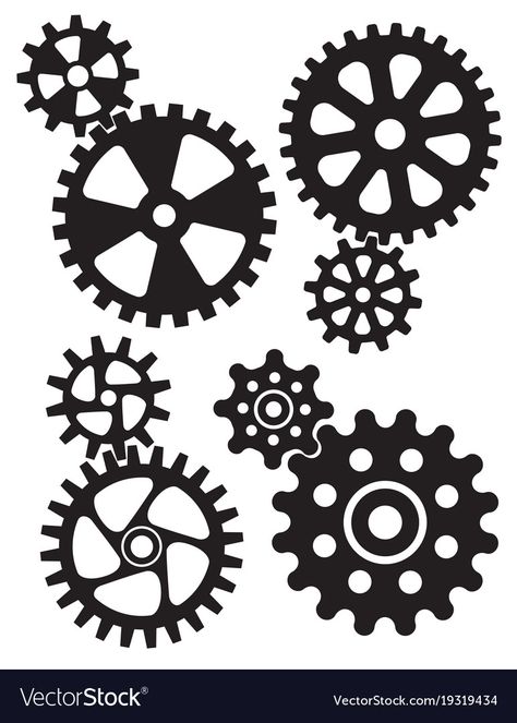 Cogs Drawing, Gears Drawing, Gears Illustration, Gear Illustration, Gear Template, Gear Drawing, Cogs And Gears, Doodle Wall, Skull Stencil