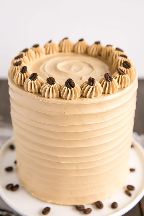 This Vanilla Latte Cake transforms a classic coffee beverage into a delicious dessert! Infused with espresso and vanilla, it is perfect for the coffee lover in your life. Coffee Layer Cake With Vanilla Espresso Buttercream, Blueberry Cheesecake Cookies, Latte Cake, Carrot Cake Cheesecake, Large Cake, Bakery Items, Torte Cupcake, Sugar Shack, Cake Recipes From Scratch